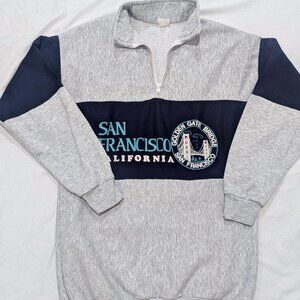VTG 90s San Francisco Golden Gate 1/4 Zip Sweatshirt Size Small